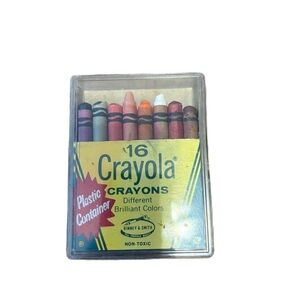 16 Crayola Crayons In Plastic Container No. 16 P Binney & Smith Vintage